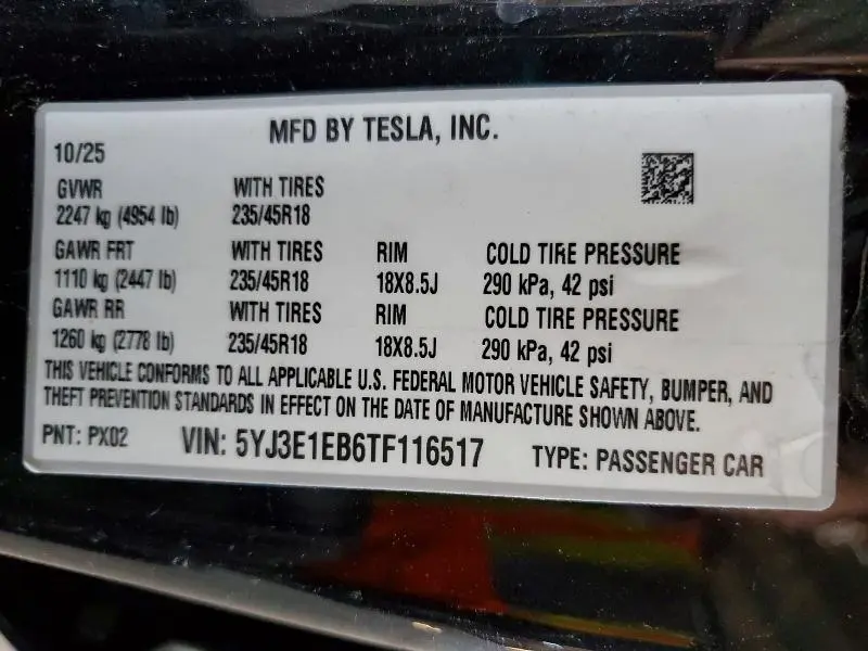 2026 TESLA MODEL 3   