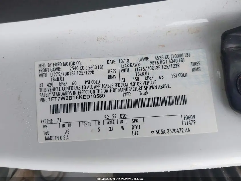2019 FORD F-250 XL