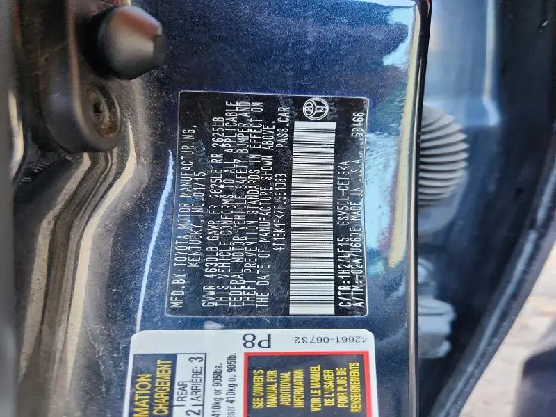 2015 TOYOTA CAMRY XSE V6  