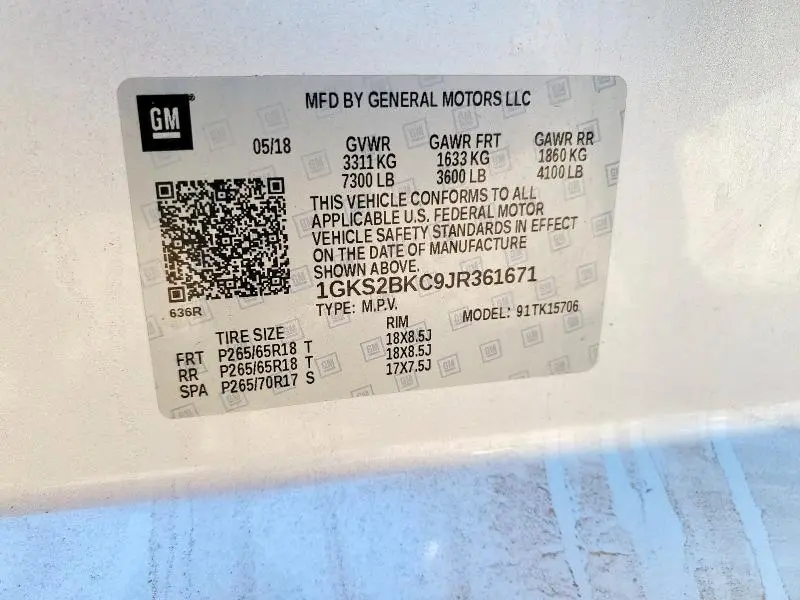 2018 GMC YUKON SLT  
