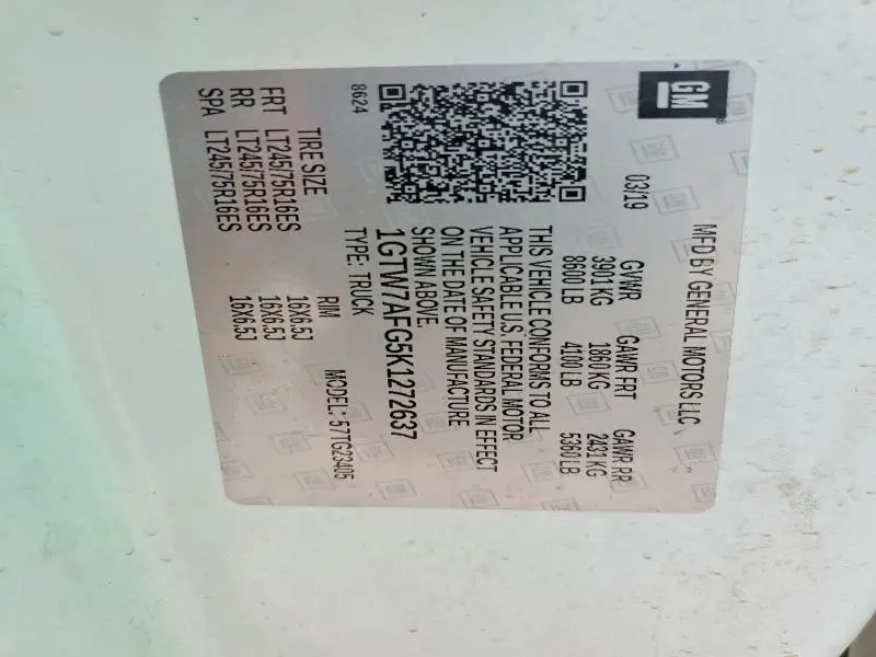 2019 GMC SAVANA G-2500 CARGO ** R&D * PRI FLEET **