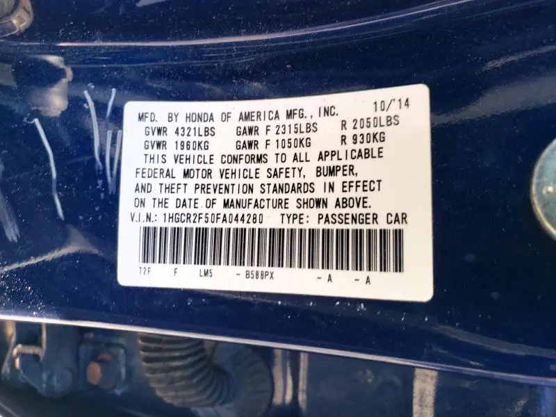 2015 HONDA ACCORD SPORT  