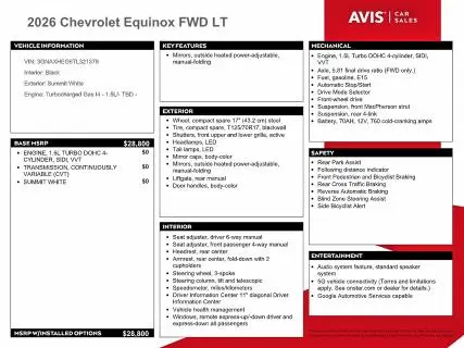 2026 CHEVROLET EQUINOX LT  