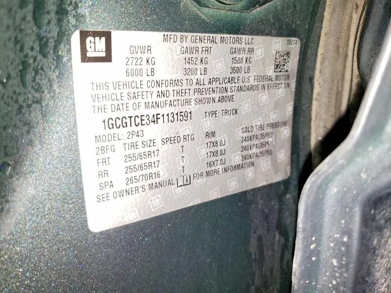 2015 CHEVROLET COLORADO Z71  