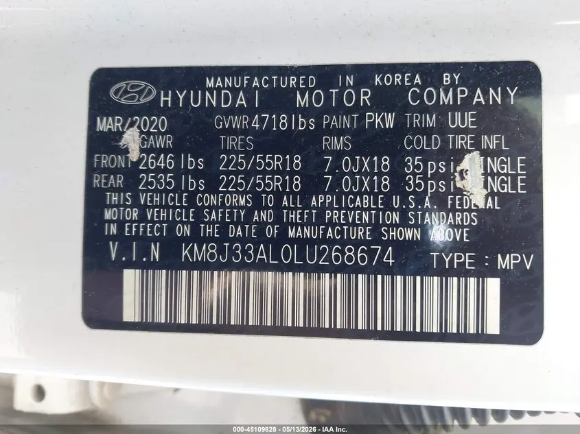 2020 HYUNDAI TUCSON SEL