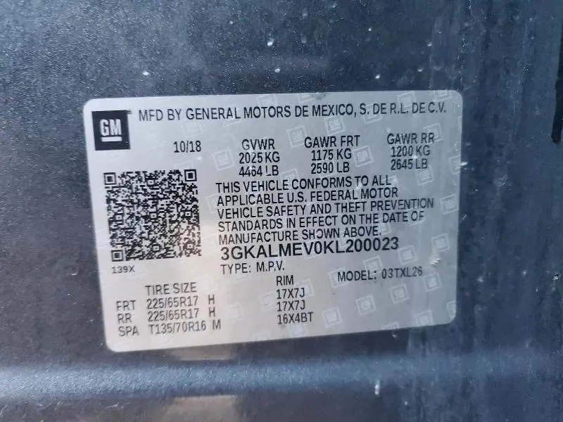 2019 GMC TERRAIN SLE  