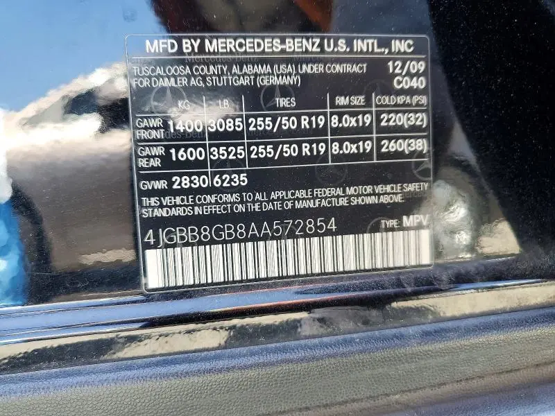 2010 MERCEDES-BENZ ML 350 4MATIC  