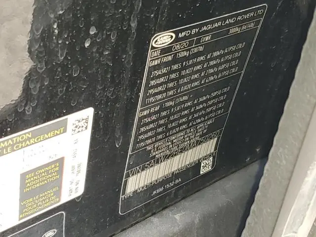 2021 LAND ROVER RANGE ROVER SPORT SVR  