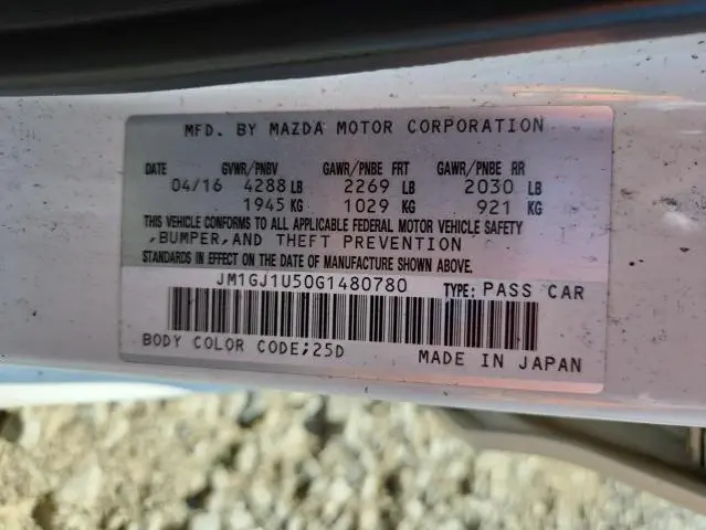 2016 MAZDA 6 SPORT  