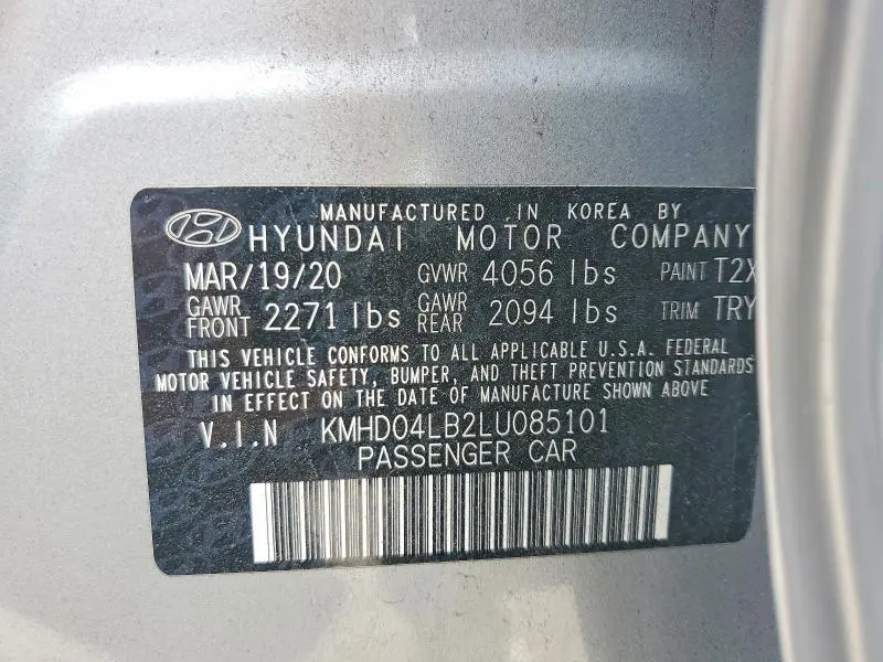 2020 HYUNDAI ELANTRA SPORT  