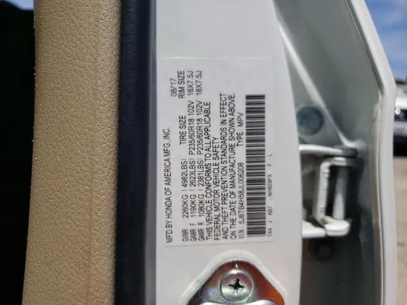 2018 ACURA RDX   