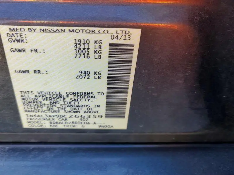 2013 NISSAN ALTIMA 2.5  