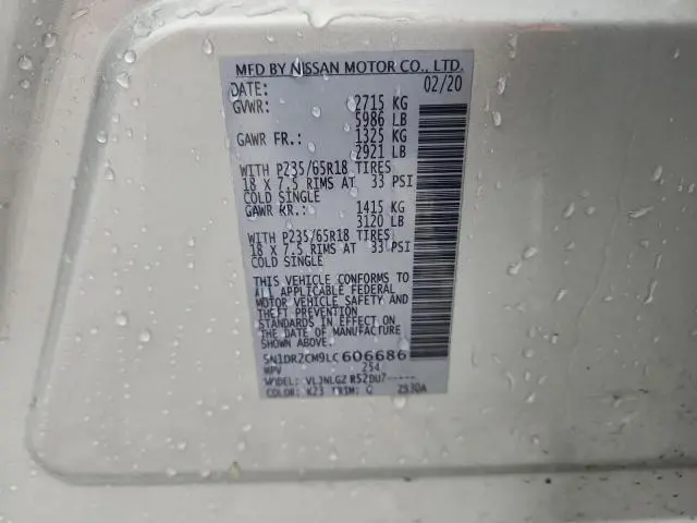 2020 NISSAN PATHFINDER SL  