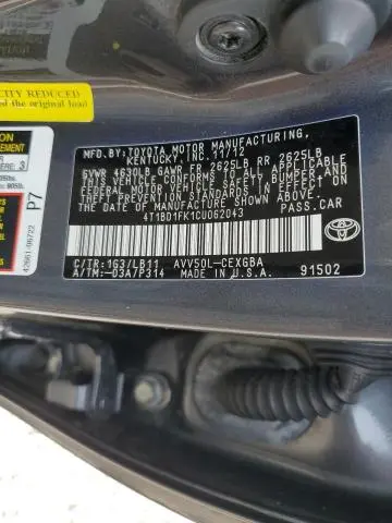 2012 TOYOTA CAMRY HYBRID  