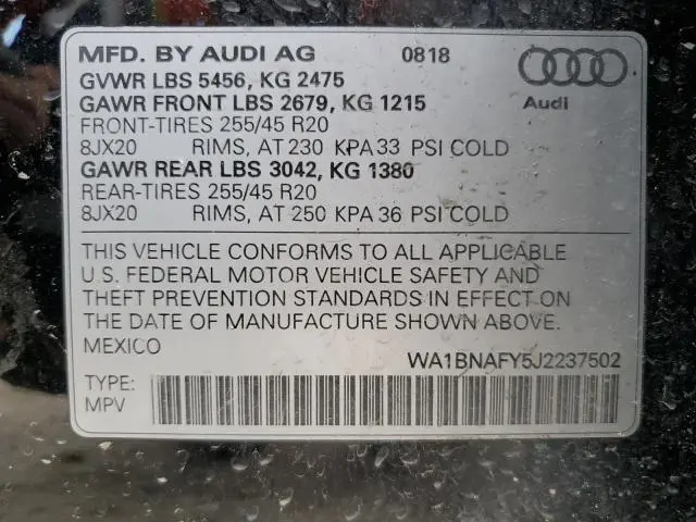 2018 AUDI Q5 PREMIUM PLUS  