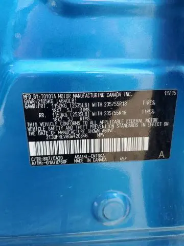 2016 TOYOTA RAV4 LIMITED  