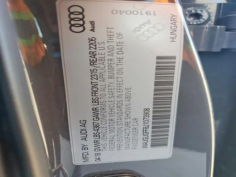 2018 AUDI A3 PREMIUM PLUS  