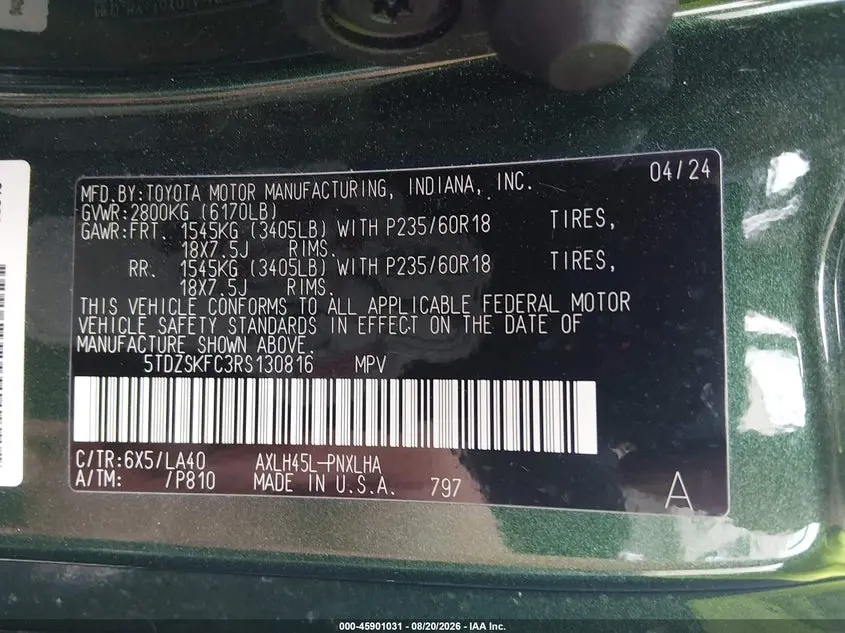 2024 TOYOTA SIENNA LIMITED