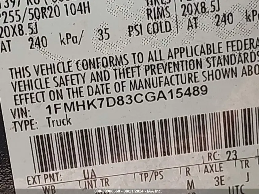 2012 FORD EXPLORER XLT