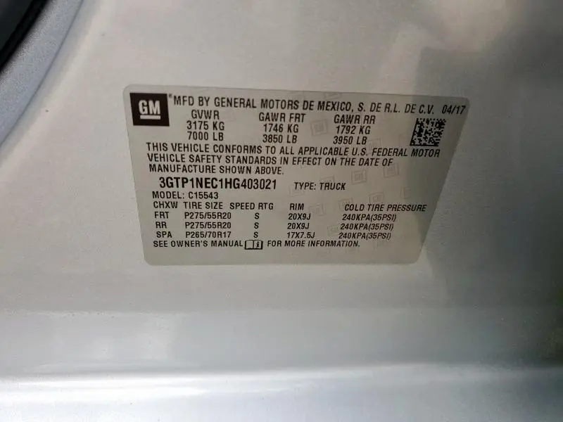 2017 GMC SIERRA C1500 SLT  