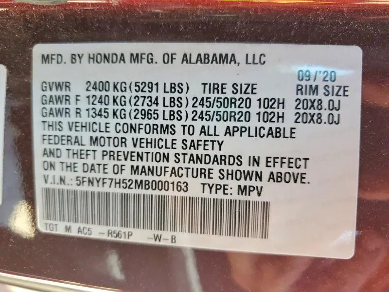 2021 HONDA PASSPORT EXL  