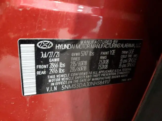 2022 HYUNDAI SANTA FE SEL  