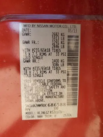 2013 NISSAN PATHFINDER S  