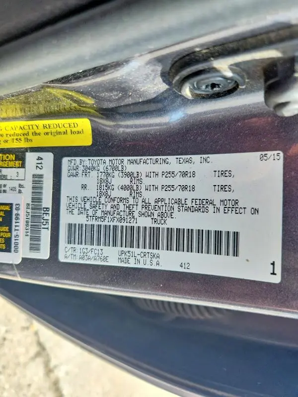 2015 TOYOTA TUNDRA   