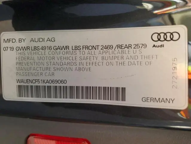 2019 AUDI A5 PREMIUM PLUS S-LINE  