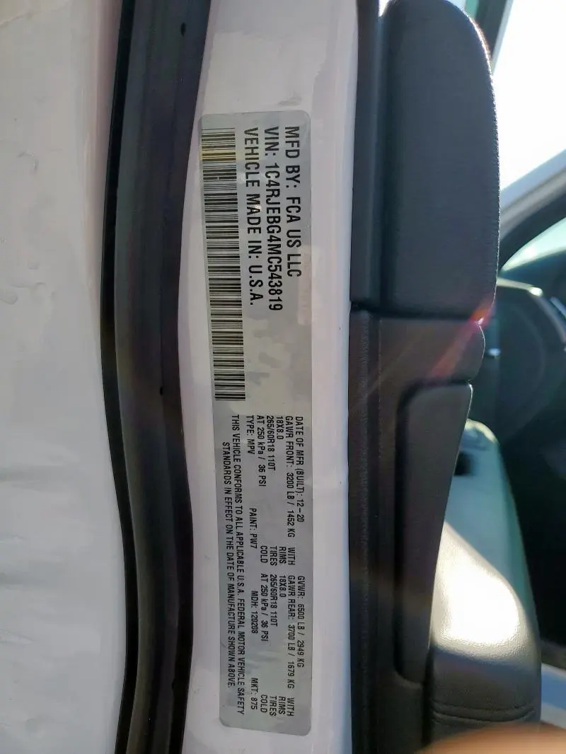 2021 JEEP GRAND CHEROKEE LIMITED  