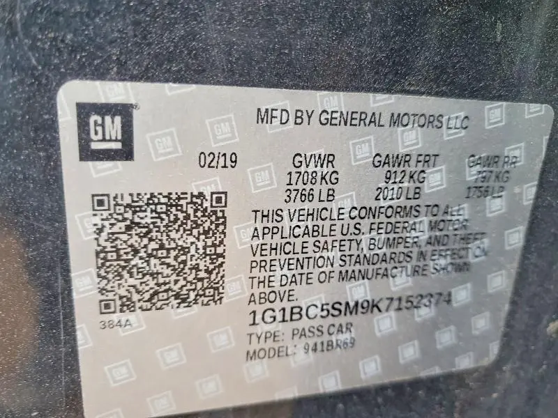 2019 CHEVROLET CRUZE LS  