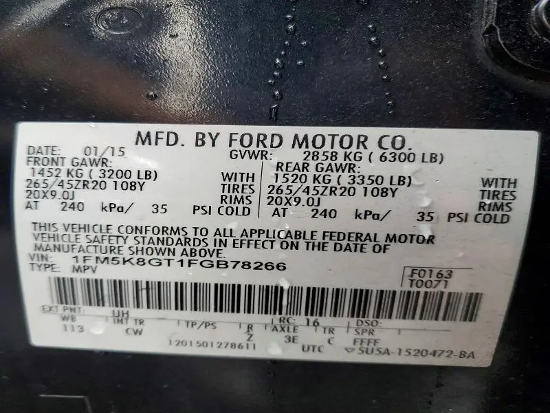 2015 FORD EXPLORER SPORT  