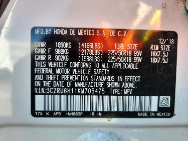 2019 HONDA HR-V SPORT  