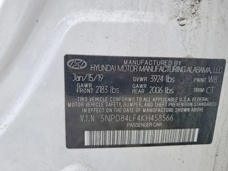 2019 HYUNDAI ELANTRA SEL  