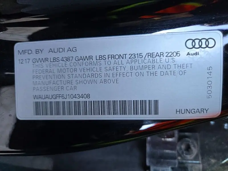 2018 AUDI A3 PREMIUM  