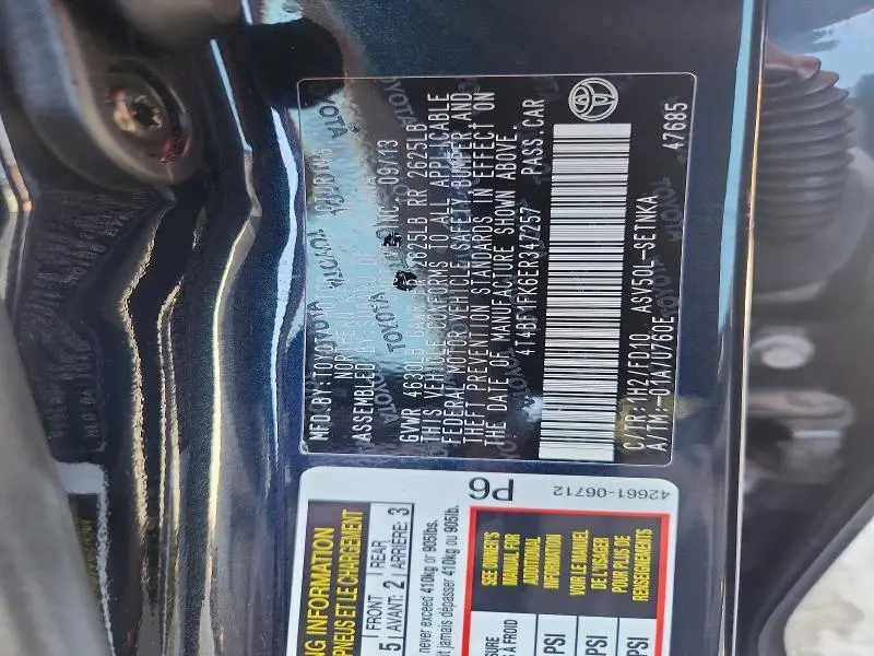 2014 TOYOTA CAMRY LE  