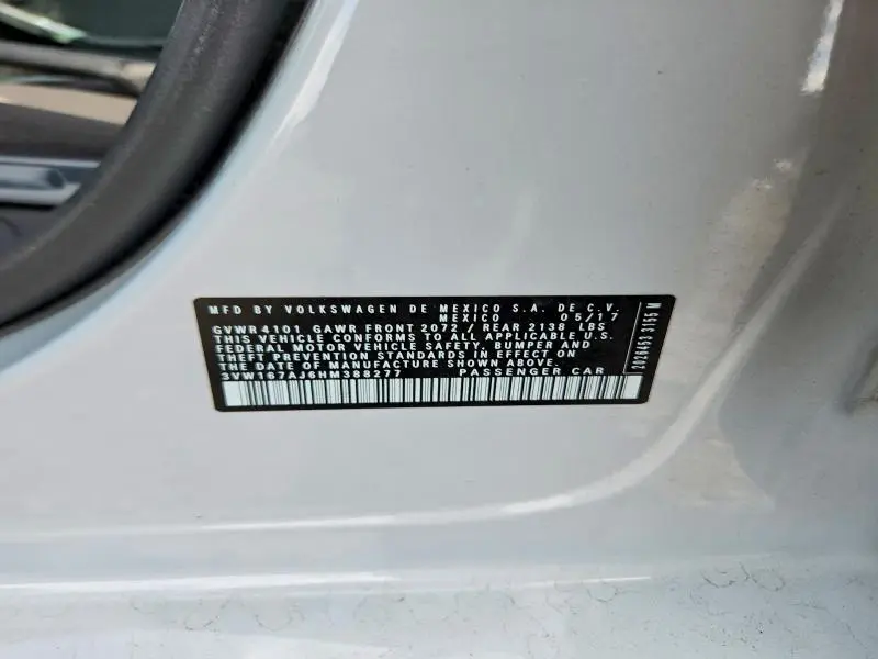 2017 VOLKSWAGEN JETTA S  