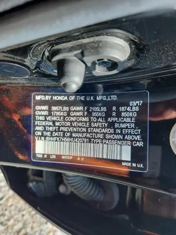 2017 HONDA CIVIC EX  