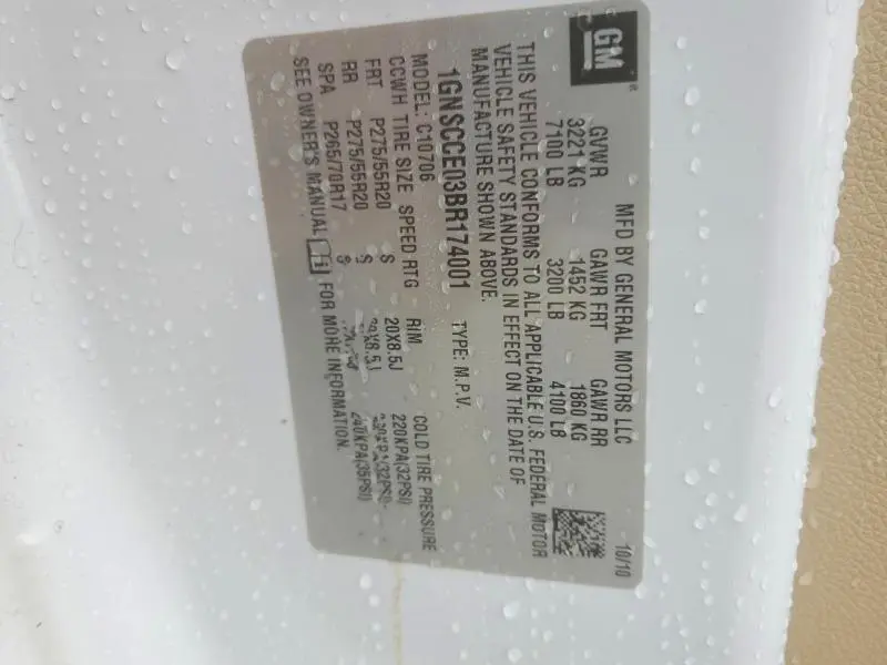 2011 CHEVROLET TAHOE C1500 LTZ  