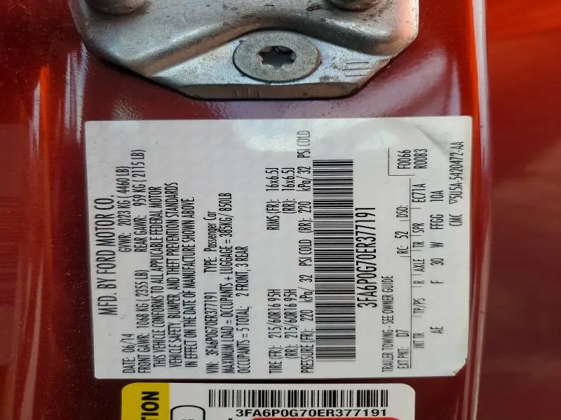 2014 FORD FUSION S  