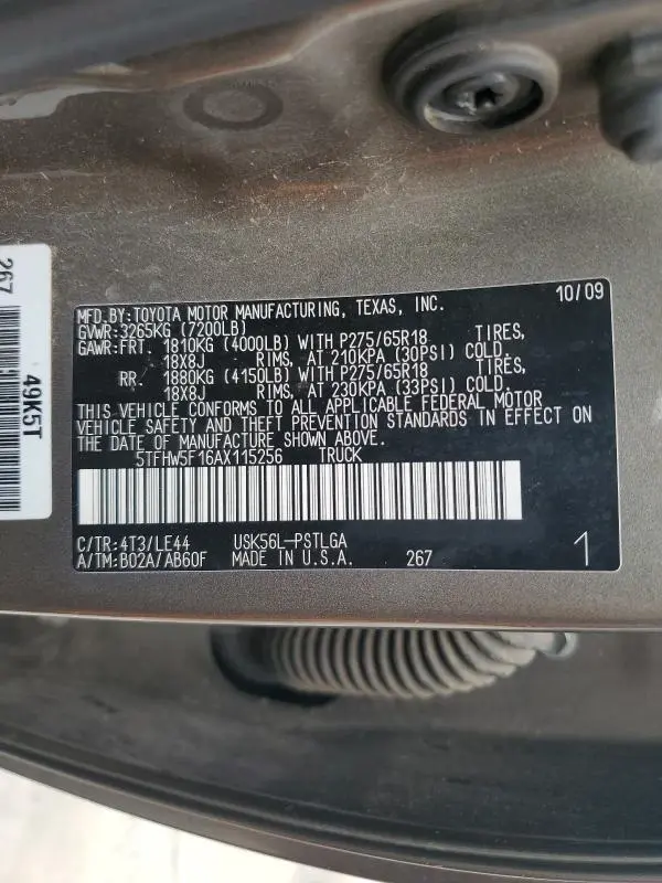 2010 TOYOTA TUNDRA CREWMAX LIMITED  