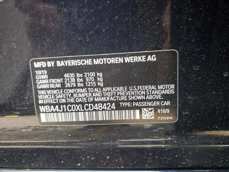 2020 BMW 430I GRAN COUPE  