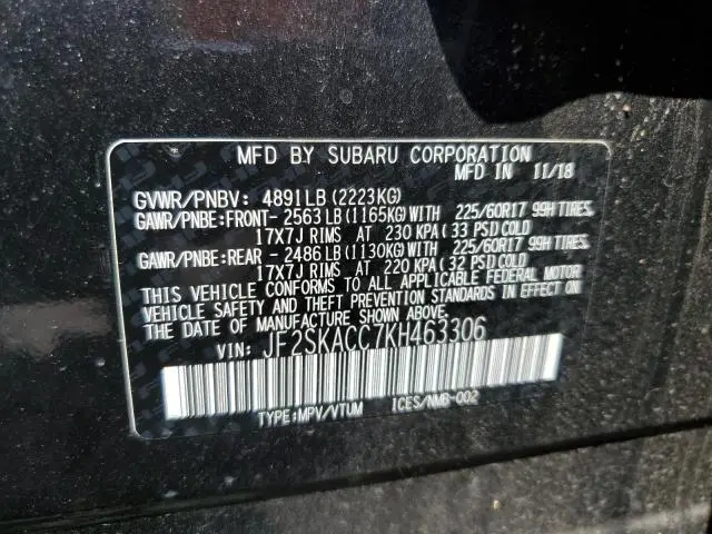 2019 SUBARU FORESTER 