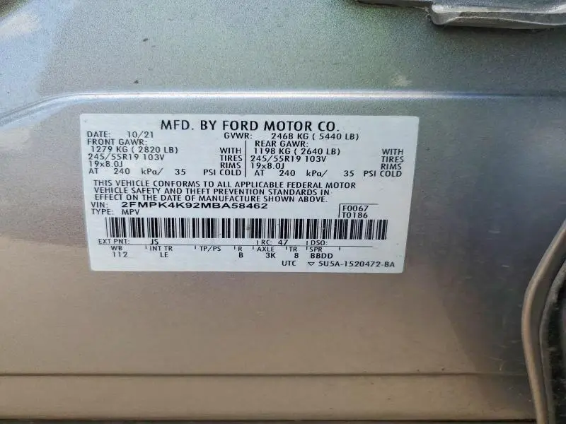 2021 FORD EDGE TITANIUM  