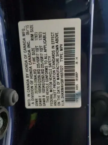 2015 HONDA CR-V EX  