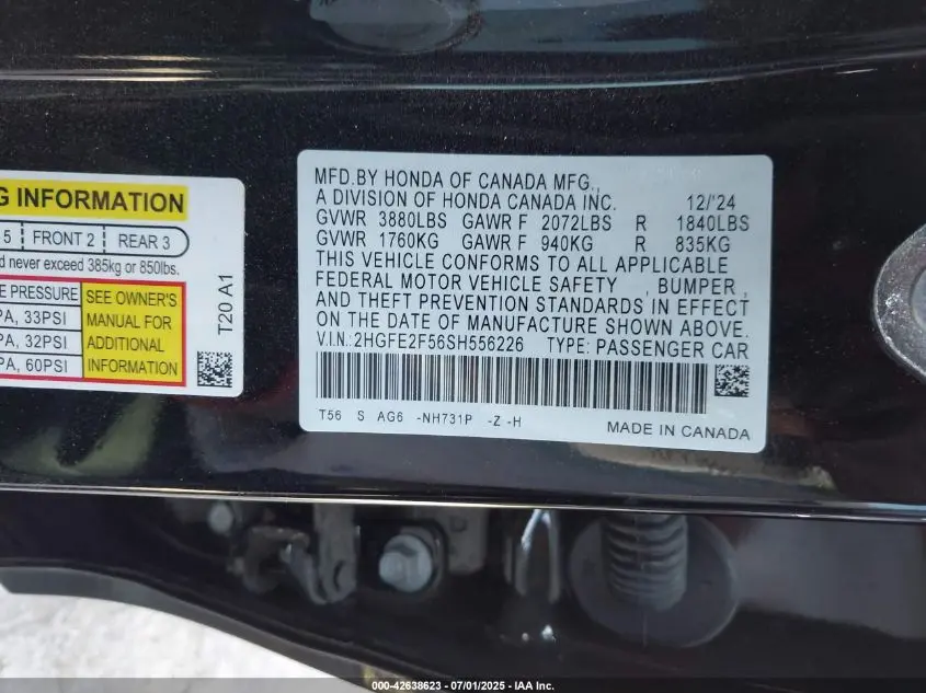 2025 HONDA CIVIC SPORT