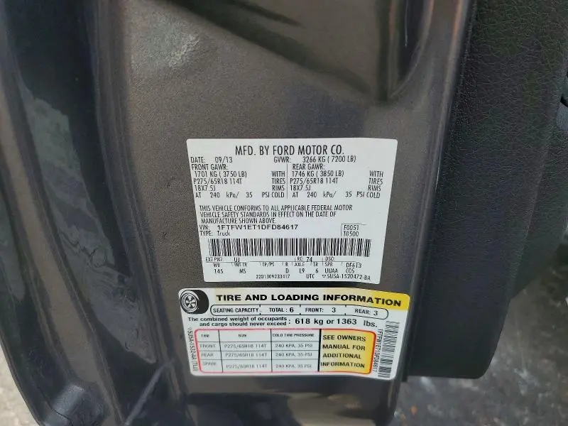 2013 FORD F150 SUPERCREW  