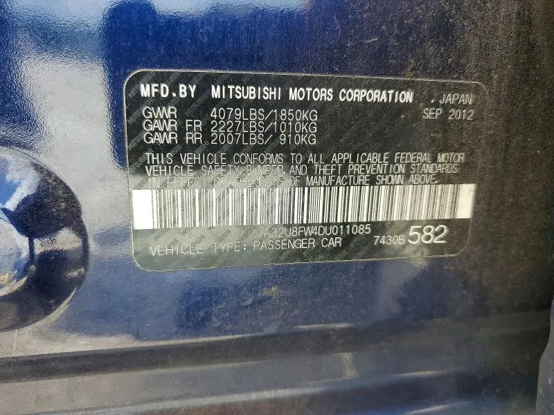 2013 MITSUBISHI LANCER GT  