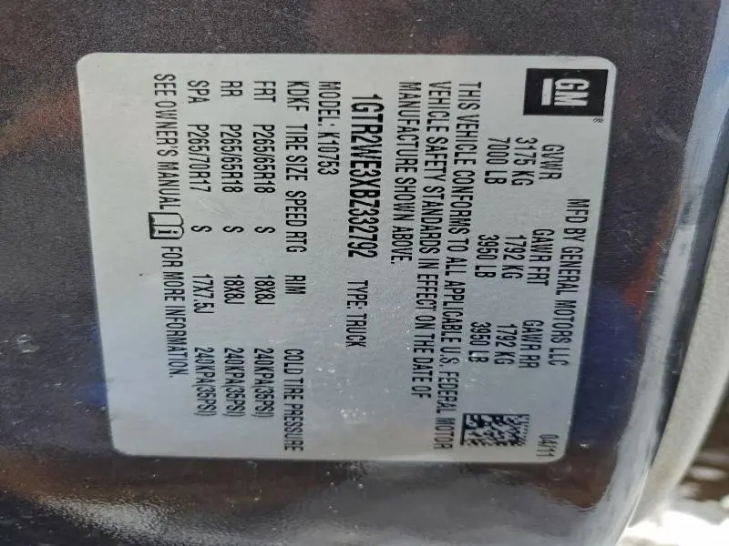 2011 GMC SIERRA K1500 SLT  