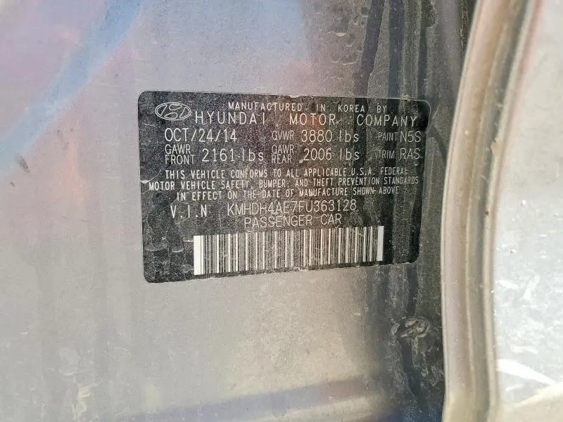 2015 HYUNDAI ELANTRA LIMITED  